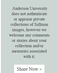 Anderson University does not authentic or appraise private collections of Sallman images, however we welcome any comments or stories about your collection and/or memories associated with it.  Share Now &raquo;